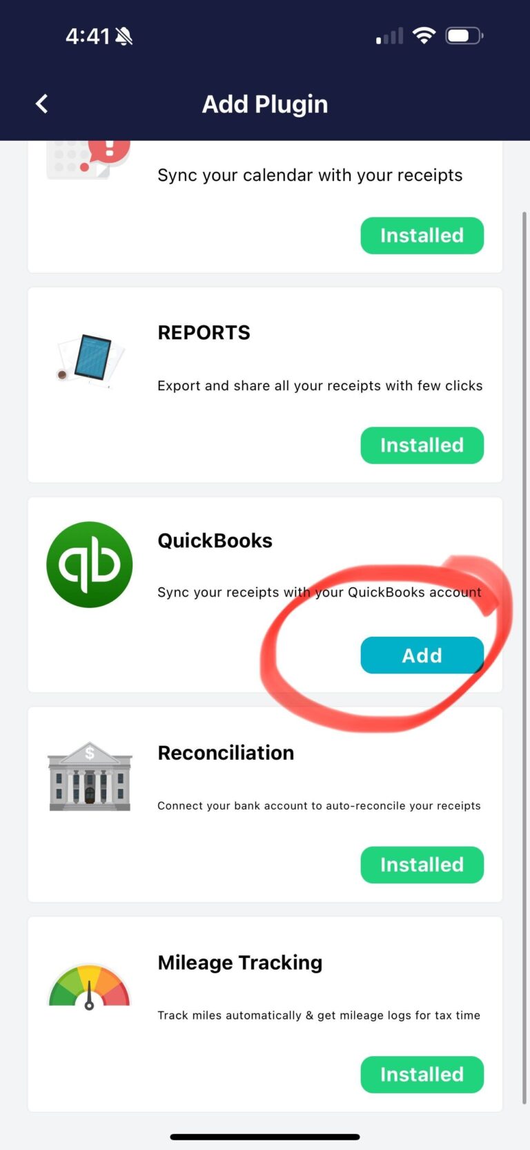 Add Quickbooks to SimplyWise