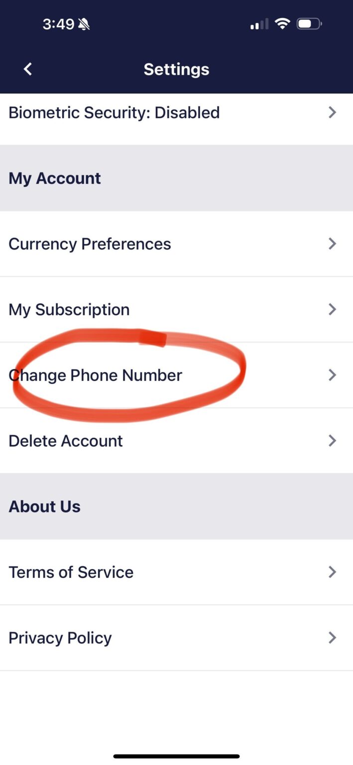 How do I change my phone number? SimplyWise