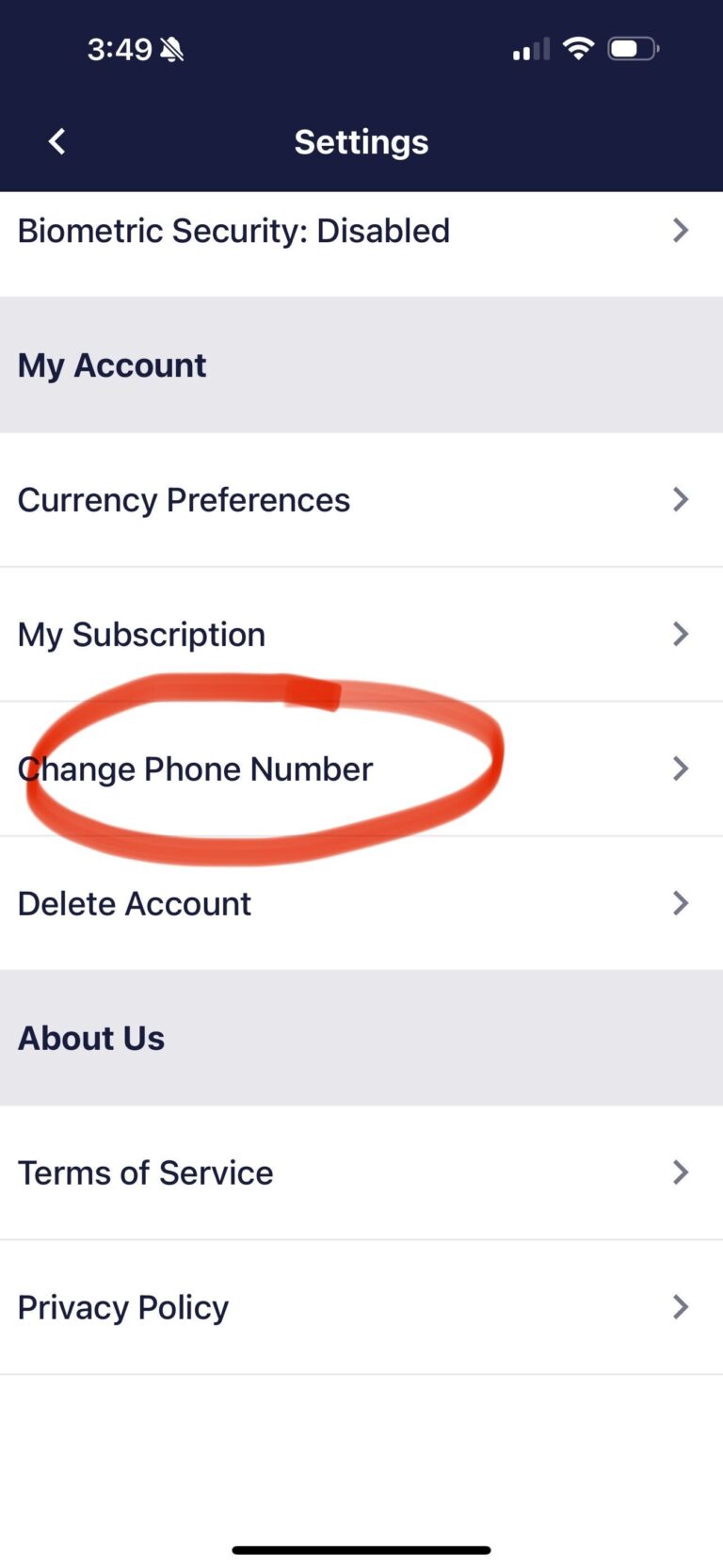 SimplyWise change phone number