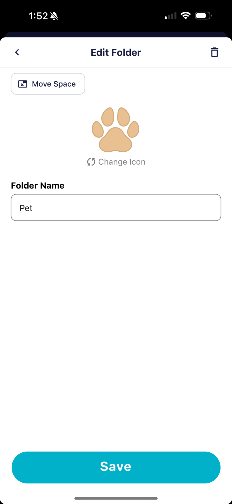 SimplyWise edit folder