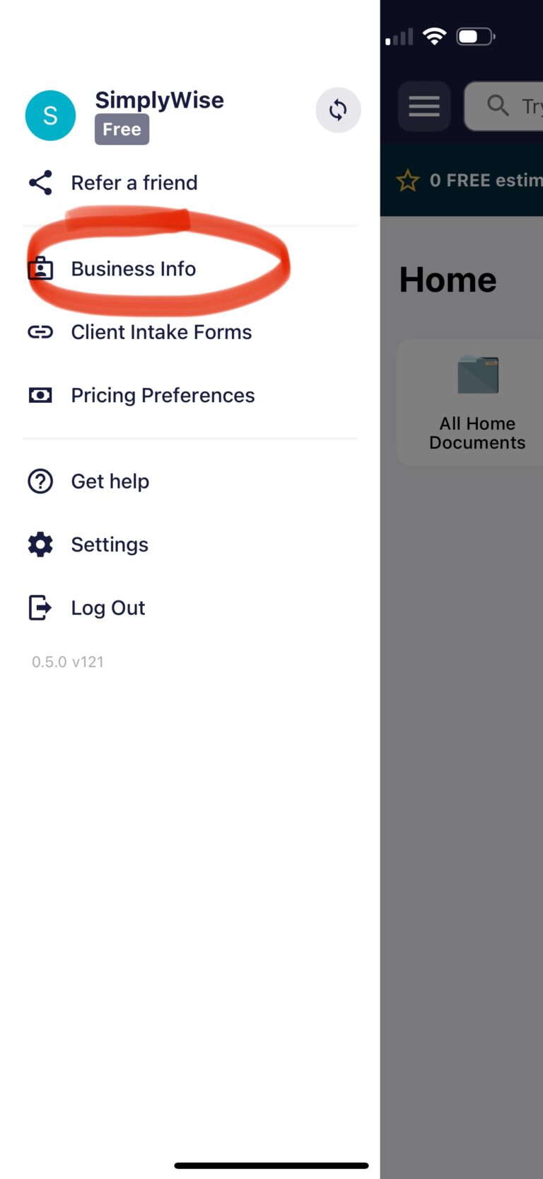 SimplyWise Cost Estimator app Business info